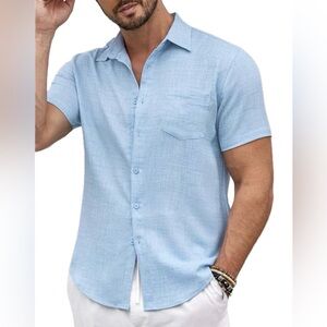 NWOT. Jekaoyi Linen/Cotton Button Down Shirt. Size XL.